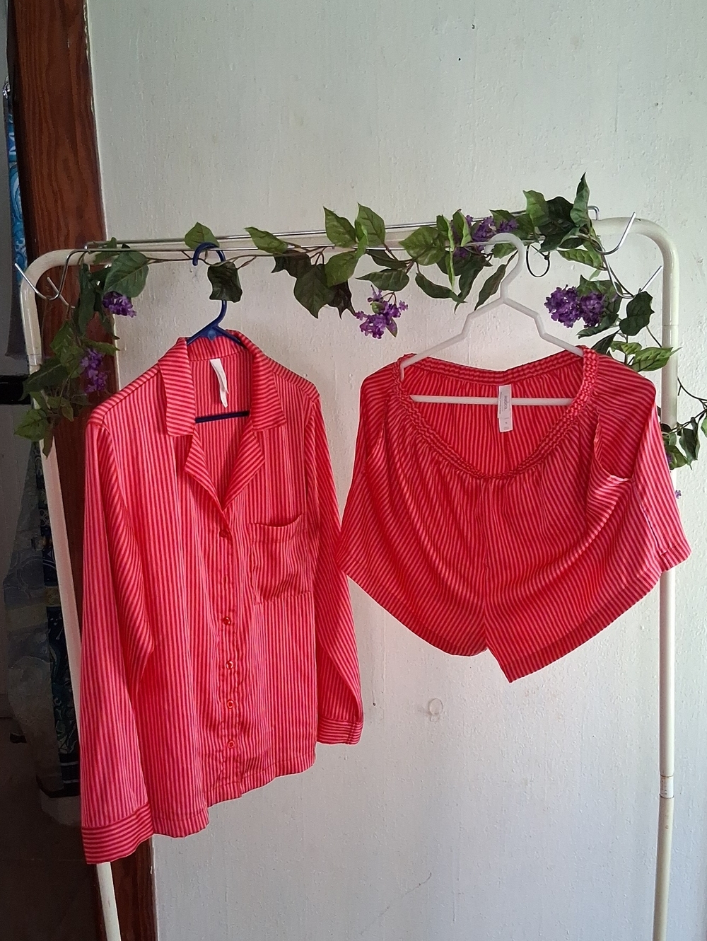 Auden Red and Pink Striped Pajama Set
